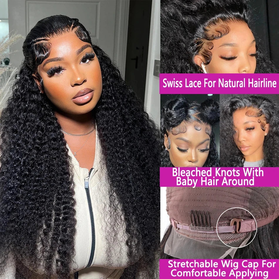Perruque Deep Wave Brésilienne | 13x6 HD Lace Frontal | 250% Densité | Jusqu'à 40 Pouces | Water Wave Curly