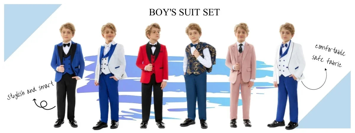 Fashionable Kids Stand-up Collar Suits 3 Pieces Jacket Vest Pants Performance Outfit Comfortable Boys Tuxedo Wedding Guest Wear