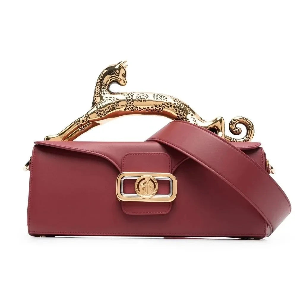 Sac à Main Femme Luxe | Poignée Métal Designer | Bandoulière | Forme Rectangle Élégante
