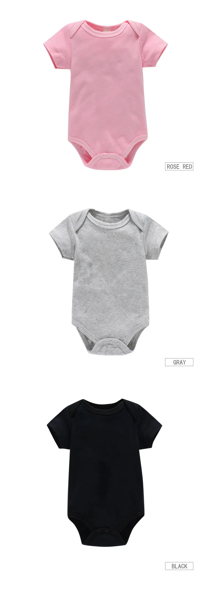 7 Colors Baby Girls Solid Onesies Bodysuits For Boys