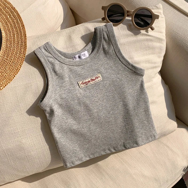 Fashion Children T-shirt For Girls Boys Cotton Vest Tops Kids Summer Clothes Sleeveless T-shirt