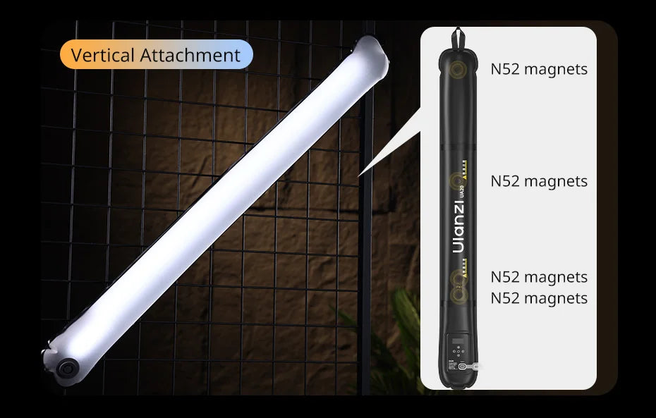 Lampe Tube Air Portable Ulanzi UA20 20W | Lumière Fill Light Bicolore Pliable | Streaming & Extérieur