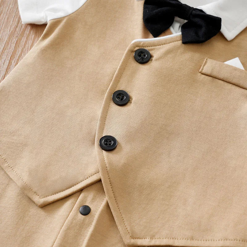 Body Bébé Style Gentleman | Coton Doux Confortable | Manches Courtes | Fille & Garçon | 0-18 Mois (v2)