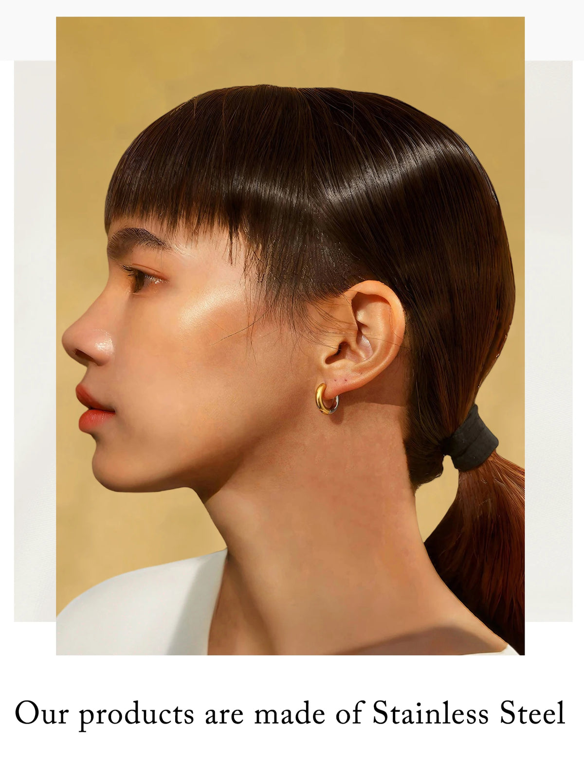 Classical Hoop Earrings, Fashionable and Versatile Stainless Steel Jewelry