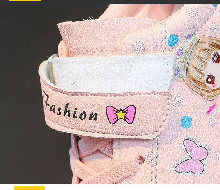 Kids' Sneakers Kid Casual Shoes Spring 2023 New Kid Sneakers Shoes Leather Upper Girl Shoes Kid Small White Board Shoes
