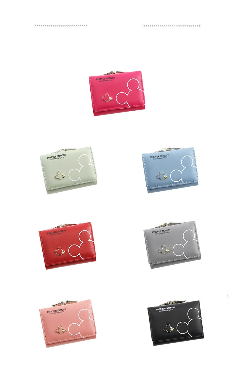 Portefeuille Femme & Fille | Dessin Animé Lettres | Porte-Monnaie Tri-Pliable Court | Mode Tendance