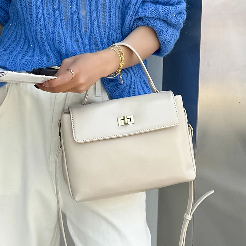 Sac à Main Cuir Véritable Femme | Top Handle Vintage | Cire Huile | Bandoulière Croisée | Designer Luxe
