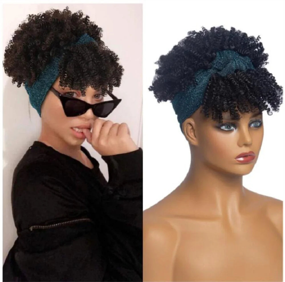 Perruque Headband Tresses Africaines Synthétique | 3 Brins | Queue de Cheval | Couvre-Cheveux | Fibre | Femme