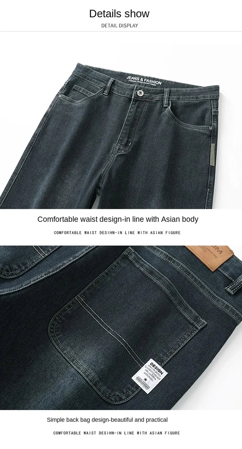 Jean droit ample en denim pour homme | Taille mi-haute
