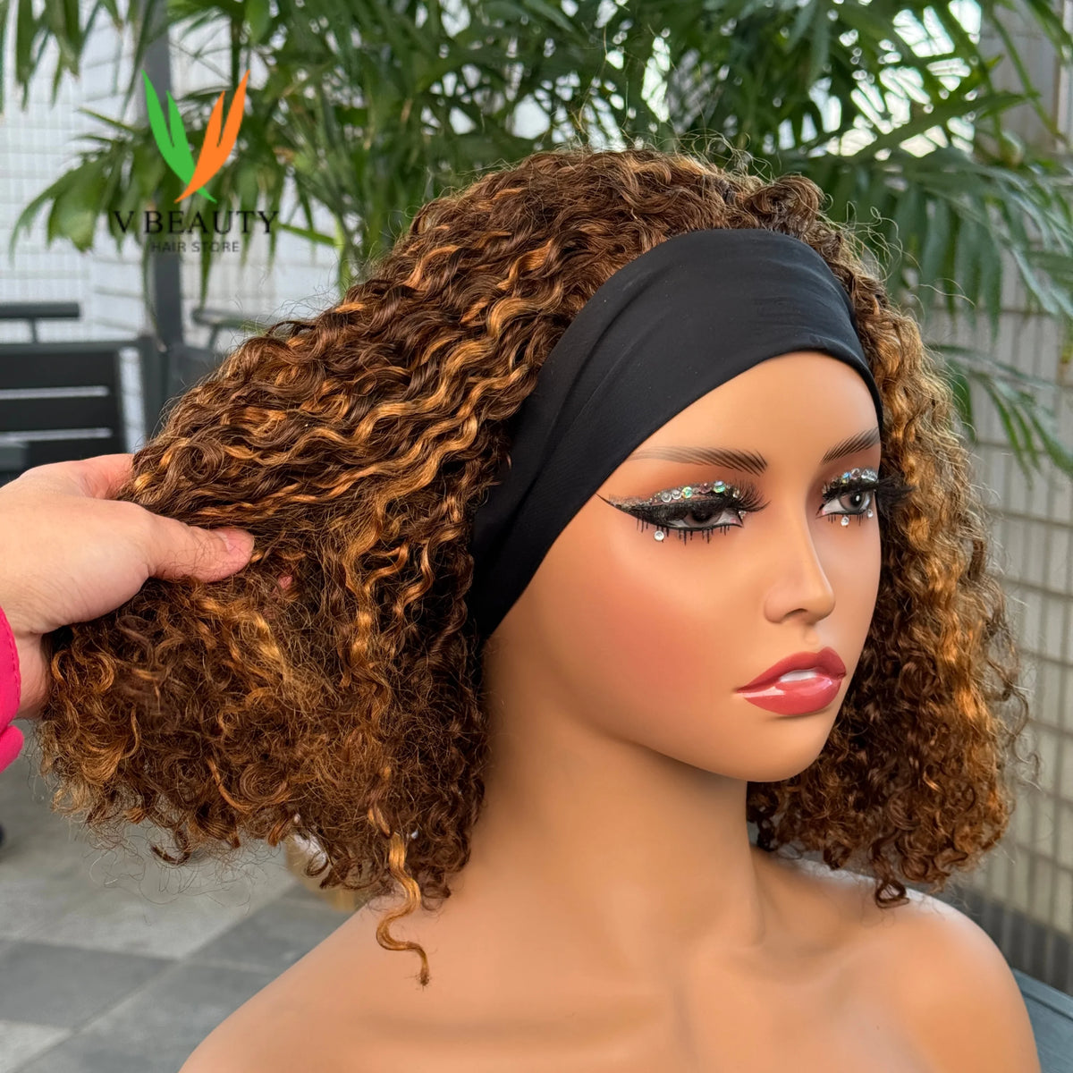 Perruque Headband Pixie Curly | 250% Densité | Cheveux Humains Brésiliens Vierges | Machine Made | Sans Lace