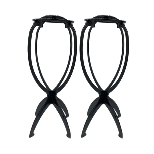 Lot 2 Supports Perruque Bureau 36cm | Portable Pliable | Présentoir Chapeau Salon & Barber
