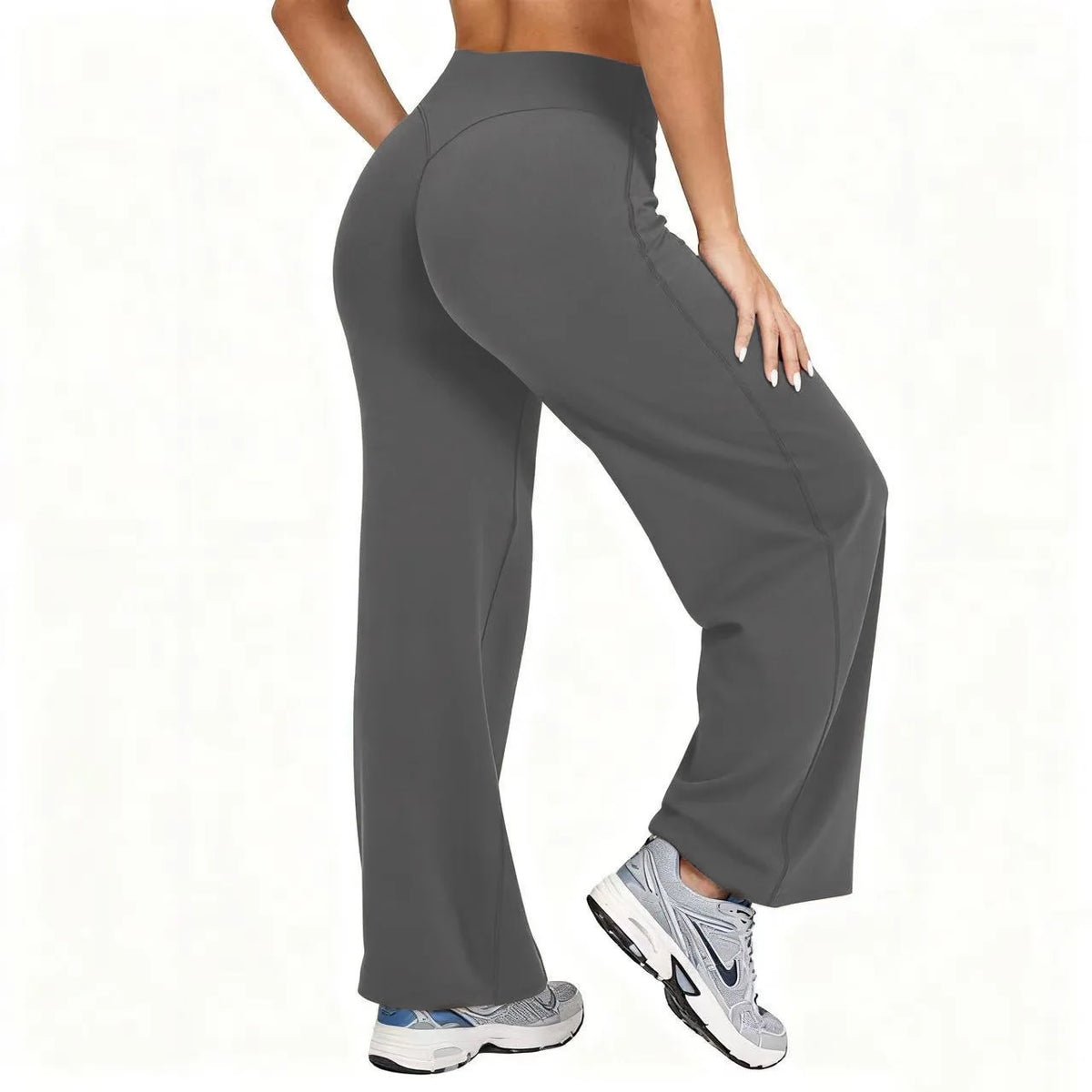 Pantalon Yoga Jambe Large Grande Taille Femme | Taille Haute Extensible | Running Pilates Sport