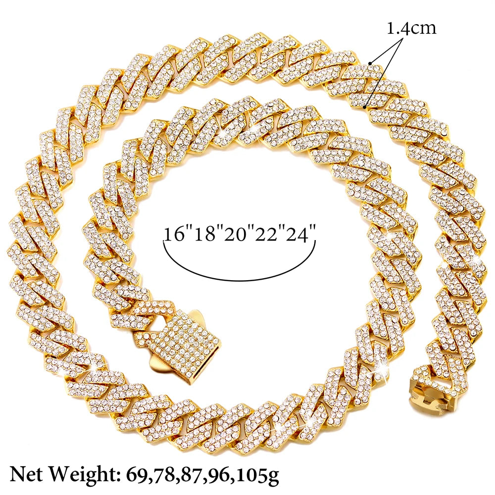 Men's Initial Name Pendant Necklace with Hip Hop Iced Out Rhinestone Paved Cuban Link Chain Necklace Fashion Birthday Jewelry Gift