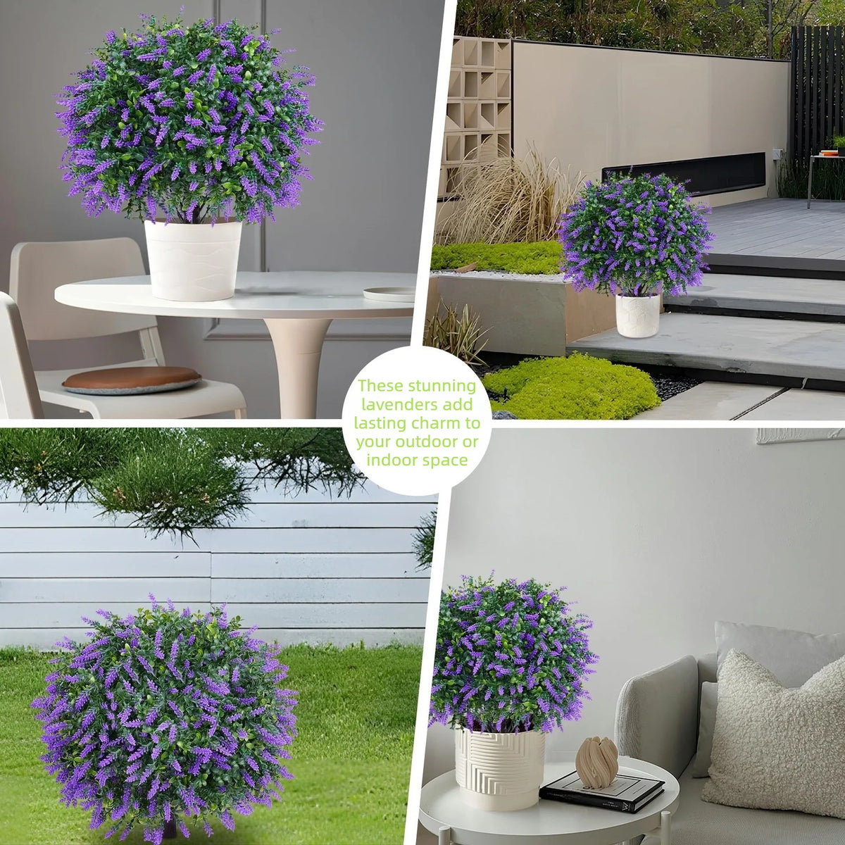 Arbre Artificiel Lavande en Pot | Résistant UV | Décoration Jardin, Porche & Extérieur