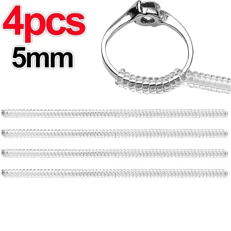 Adjust Invisible Ring Size Reducer Tools Spiral Spring Based Rings Adjust Transparent Tightener Resizing Tools Jewelry Guard