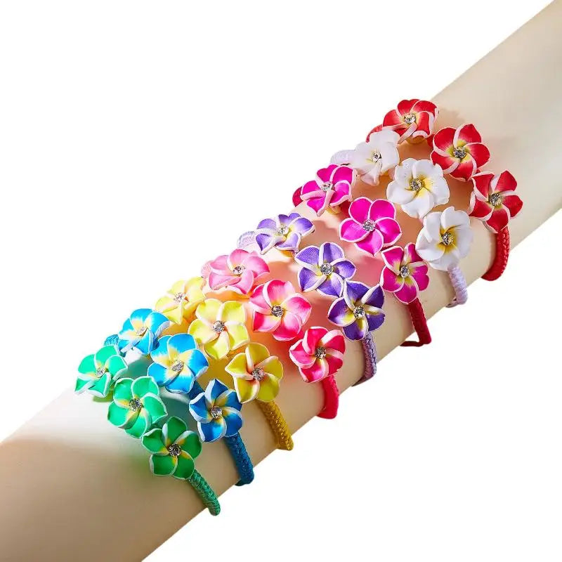 Trendy Handmade Boho Flower Bracelet for Women Bead Rope Adjustable Bangle Beach Holidays