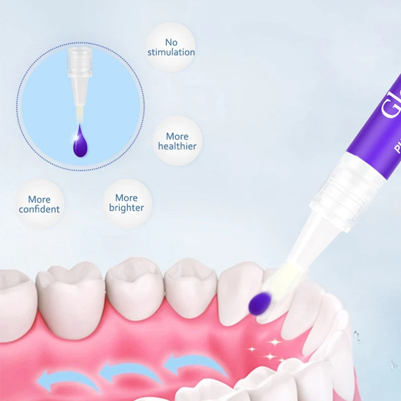 Magical Purple Teeth Whitening Pen, Fresh Breath, Stain Removal, Toothpaste, Oral Deep Cleaning, Teeth Cleaning Essence, Oral Care