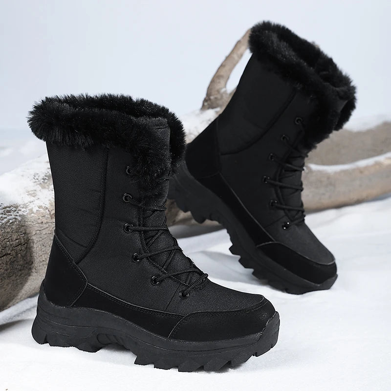 Bottes de Neige Femme Style Nord-Est | Imperméables Antidérapantes | Coton Épais Polaire | Ski & Hiver