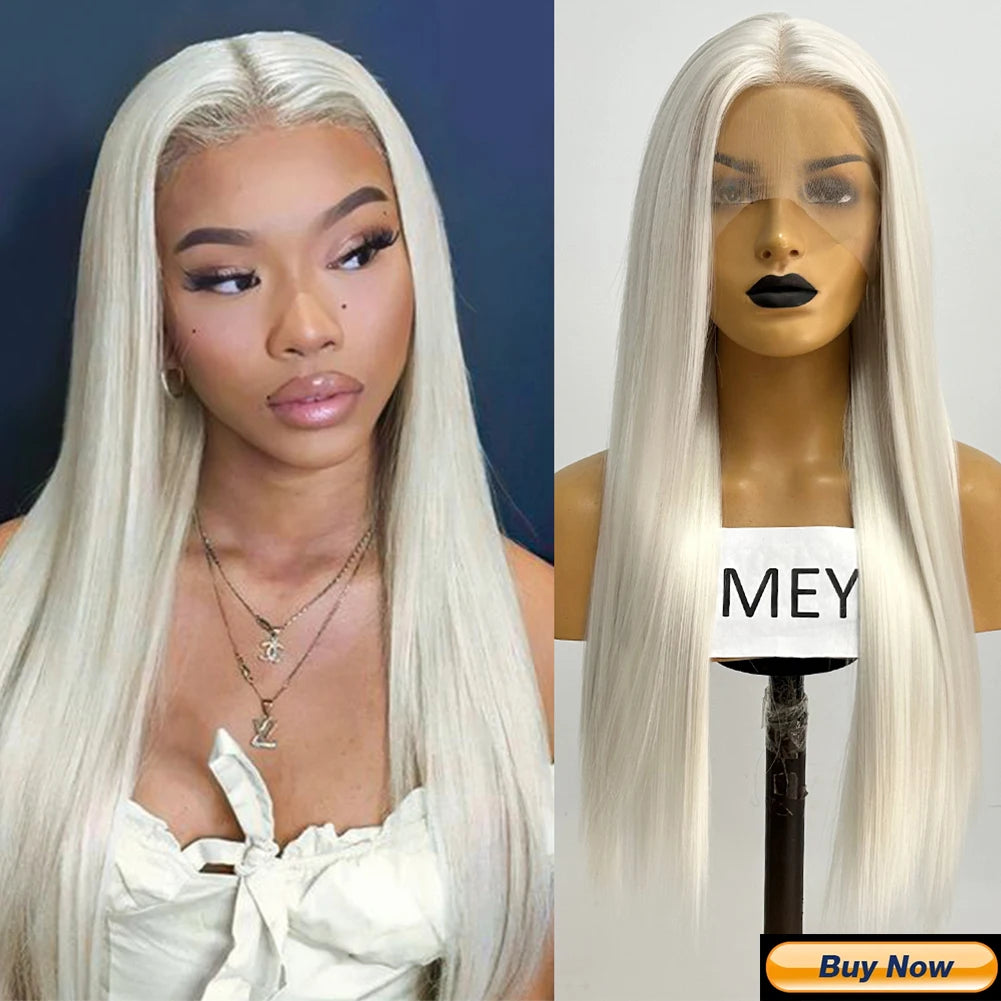Perruque Lace Front 13x4 Lisse Synthétique | Ligne Naturelle Haute Qualité | Port Quotidien | Femme