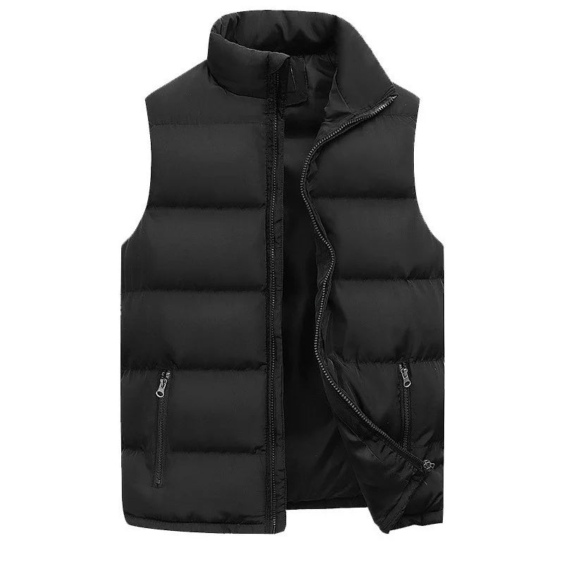 Men's Vest Jacket Warm Sleeveless Jackets Winter Waterproof Zipper Coat Autumn Stand-up Collar Casual Waistcoat Brand Clothing