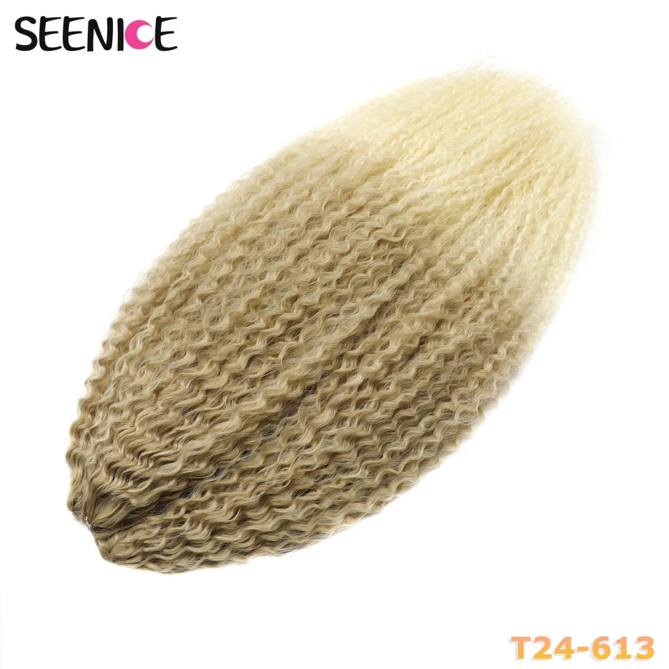 Extensions Crochet Kinky Curly Twist | Ombre Blonde | Water Wave | Synthétique | 20 Pouces | Femme