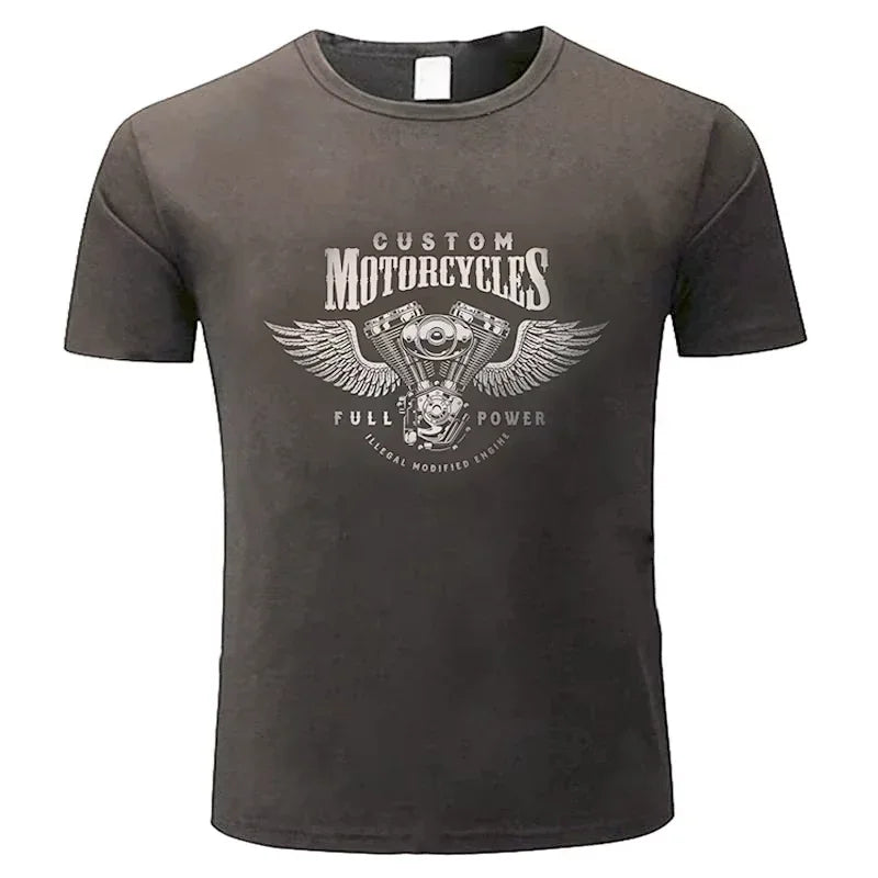 2024 Men T Shirt Motorcycles Engine Chopper Biker Bobber Motard Harleys Tees Graphic Oversize Davidson Streetwear Casual Unisex