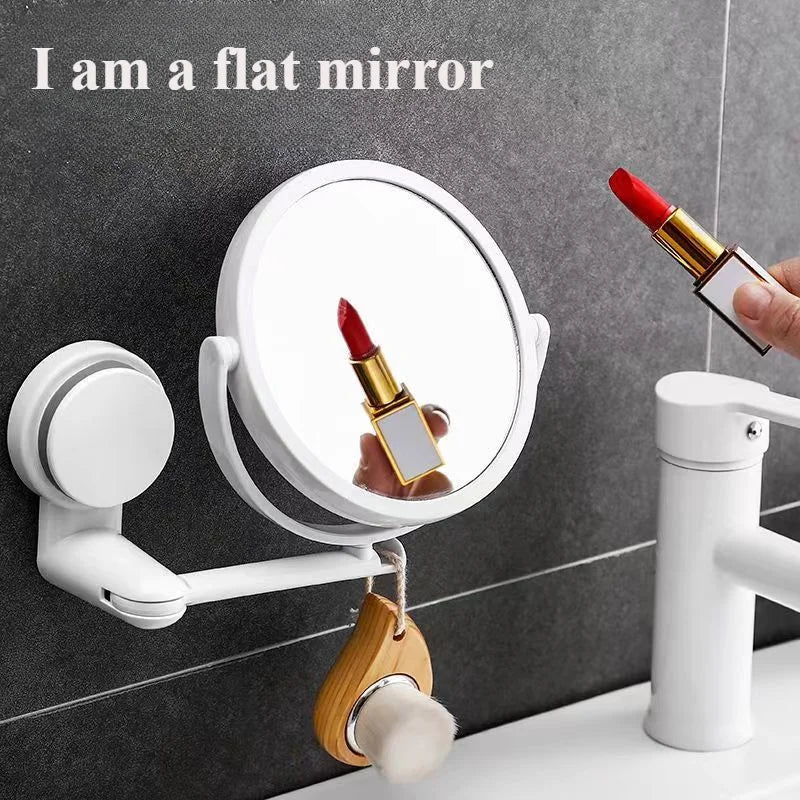 HD Plane Mirror Magnified Makeup Shaving Vanity Mirror Bathroom Wall Mounted 360 Degree Rotating Mirror Wall Mirrors