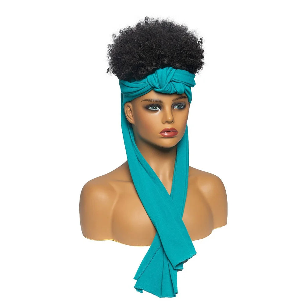 Perruque Headband Tresses Africaines Synthétique | 3 Brins | Queue de Cheval | Couvre-Cheveux | Fibre | Femme