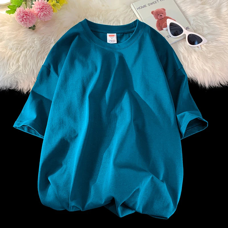T-shirt ample uni en coton pour homme | Manches courtes | S à 5XL