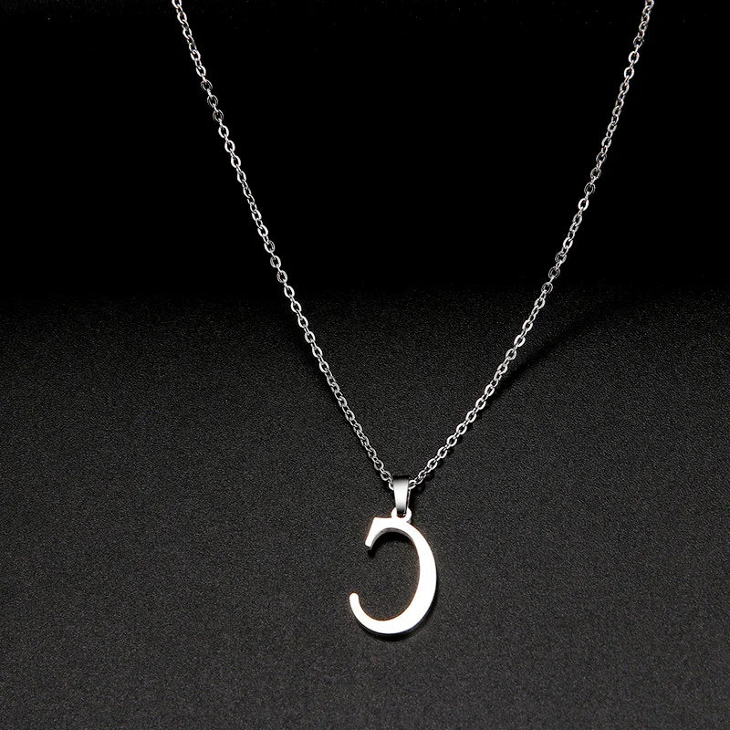 Collier Initiale Grand Alphabet A-Z | Acier 316L Minimaliste | Pendentif Femme | Cadeau Bijou