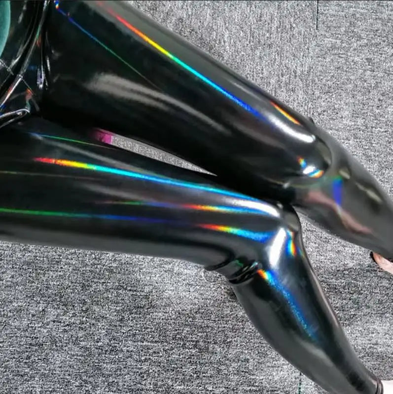 Legging PU Couleurs Vives Femme Grande Taille | Brillant Slim | Taille Haute Lift Fesses | Stretch
