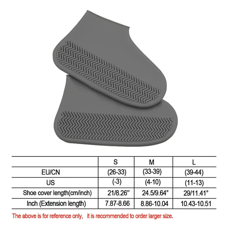 Couvre-Chaussures Pluie Silicone | Imperméable Antidérapant Réutilisable | Adulte & Enfant | Portable