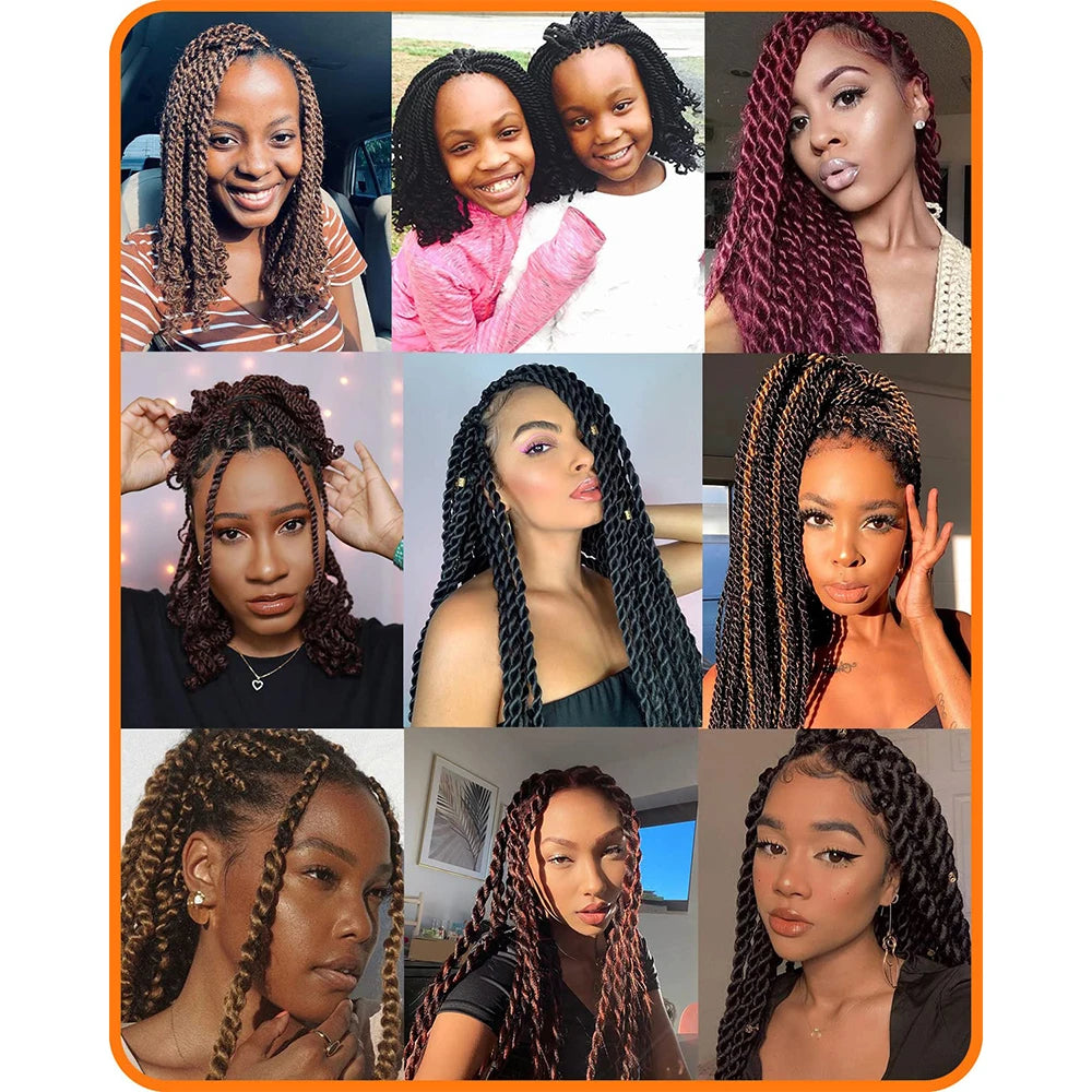 Tresses Crochet Senegalese Twist Ondulées | 12 Pouces | Synthétique | Extensions Femme