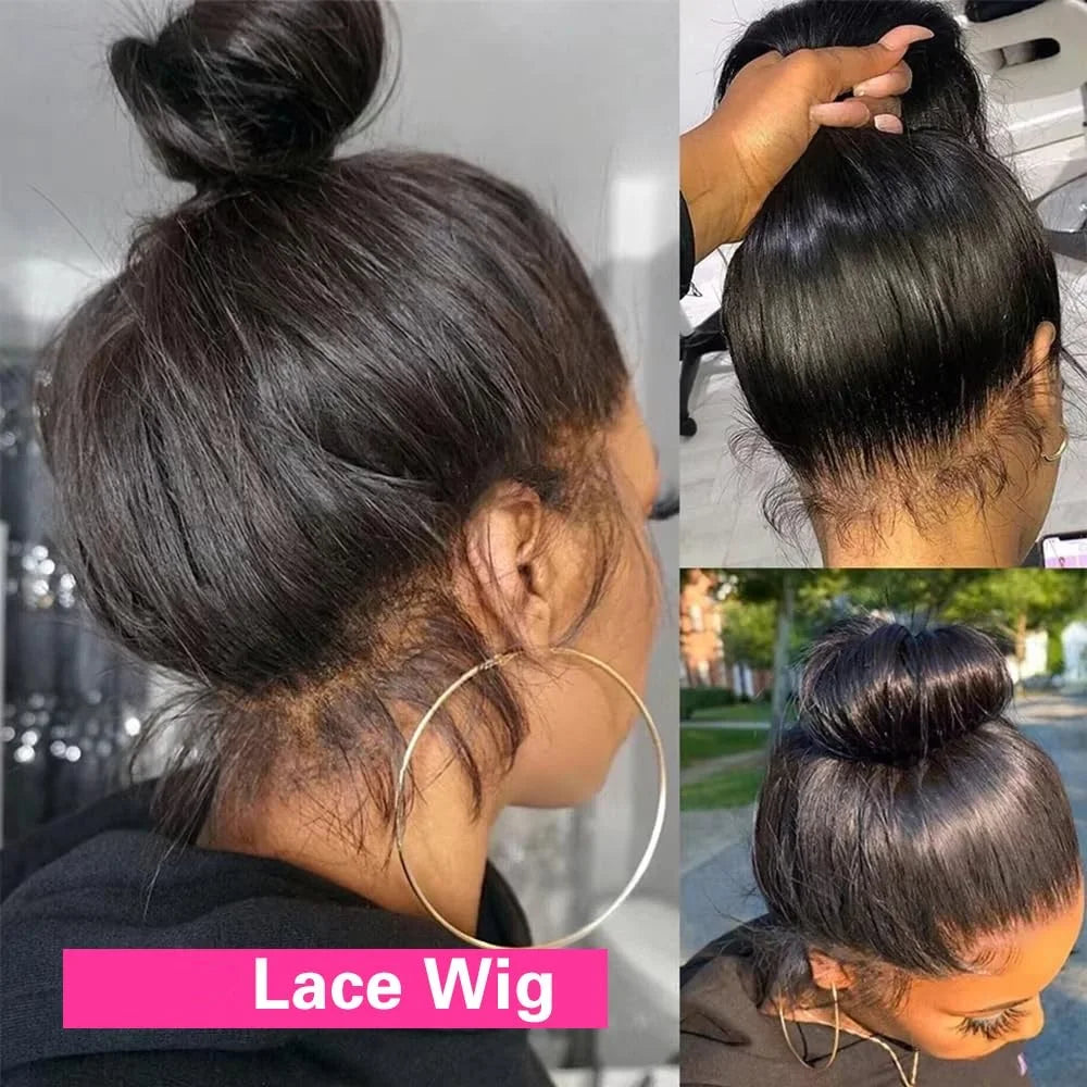 Perruque Full Lace 100% Cheveux Humains | Lisse | Pré-Pluçuée | Nœuds Blancs | Femme