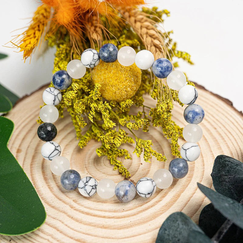 Stylish Unisex Beaded Bracelets with Natural Stones, Multi-Function Fashion Jewelry, Excellent Present for Loved Ones