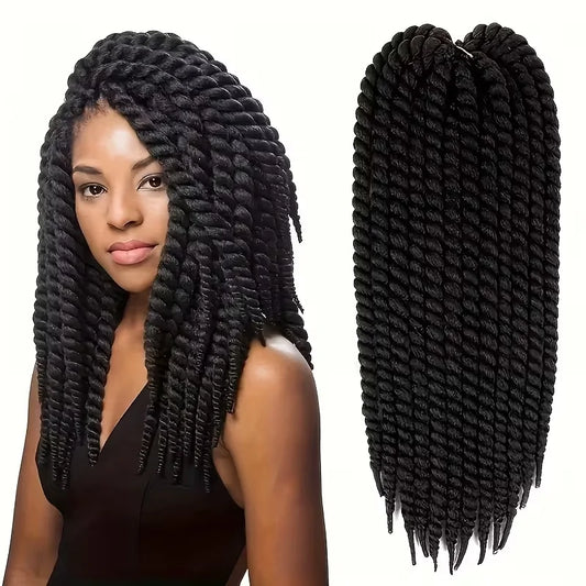Senegalese Twist Crochet Braids High Temperature Synthetic Fiber, Lightweight & Odorless, Elastic & Soft, Elegant Style for Women