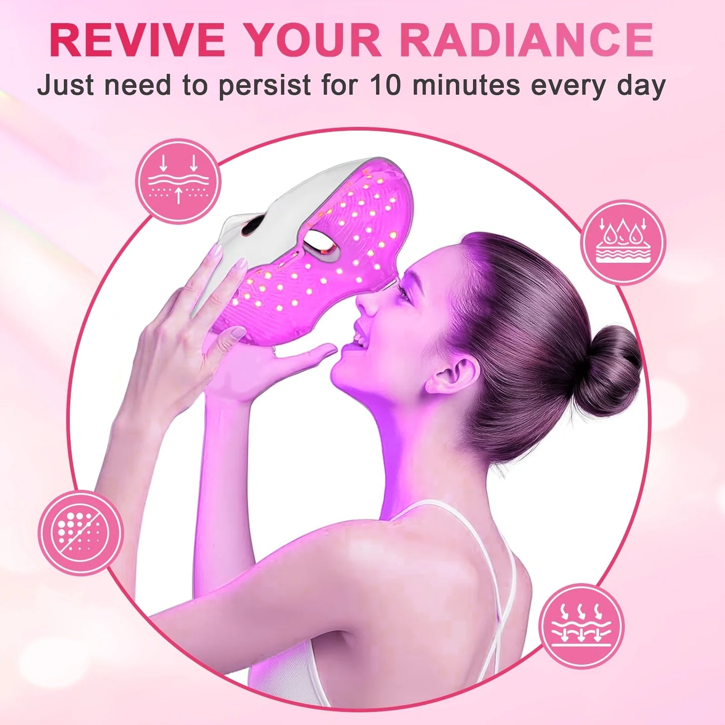 Beauty 7-Color Facial Mask Device, USB Rechargeable, Touchscreen, Multifunctional Portable Facial Skincare Device, Mask Machine,