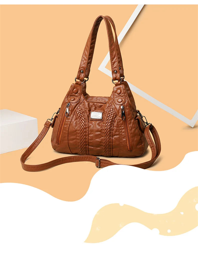 Fashion Leather Handbag for Women Shoulder Bags Genuine Sheepskin Crossbody Bag for Women Messenger Bag Tote Moms Bag