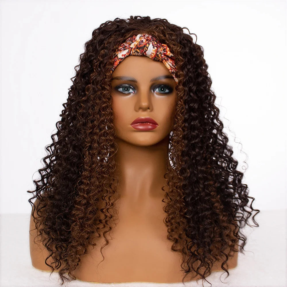 Perruque Headband Tresses Africaines Synthétique | 3 Brins | Queue de Cheval | Couvre-Cheveux | Fibre | Femme