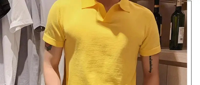 Polo en maille uni pour homme | Manches courtes