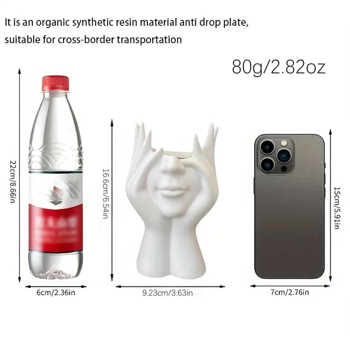 Makeup Brush Holder,Human Face Art Desktop Decoration,Vase,Compatible with Makeup,Eyebrow Pencils,Home Organizer,Plastic Material