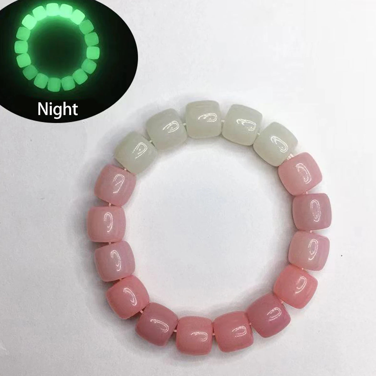 Bracelet Lumineux Pierre Naturelle | Fluorescent Lueur Nuit | Bijou Couple Femme & Homme