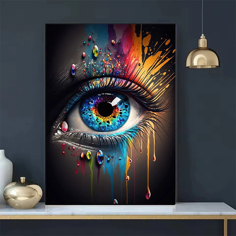 Classic Abstract Wall Art, Eye Features Mural, HD Canvas Print Poster for Home Living Room Bedroom Office Decoration Cuadros