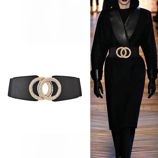 Ceinture Large Corset Femme Grande Taille | Élastique Luxe | Mode Designer | Taille Haute Cinée