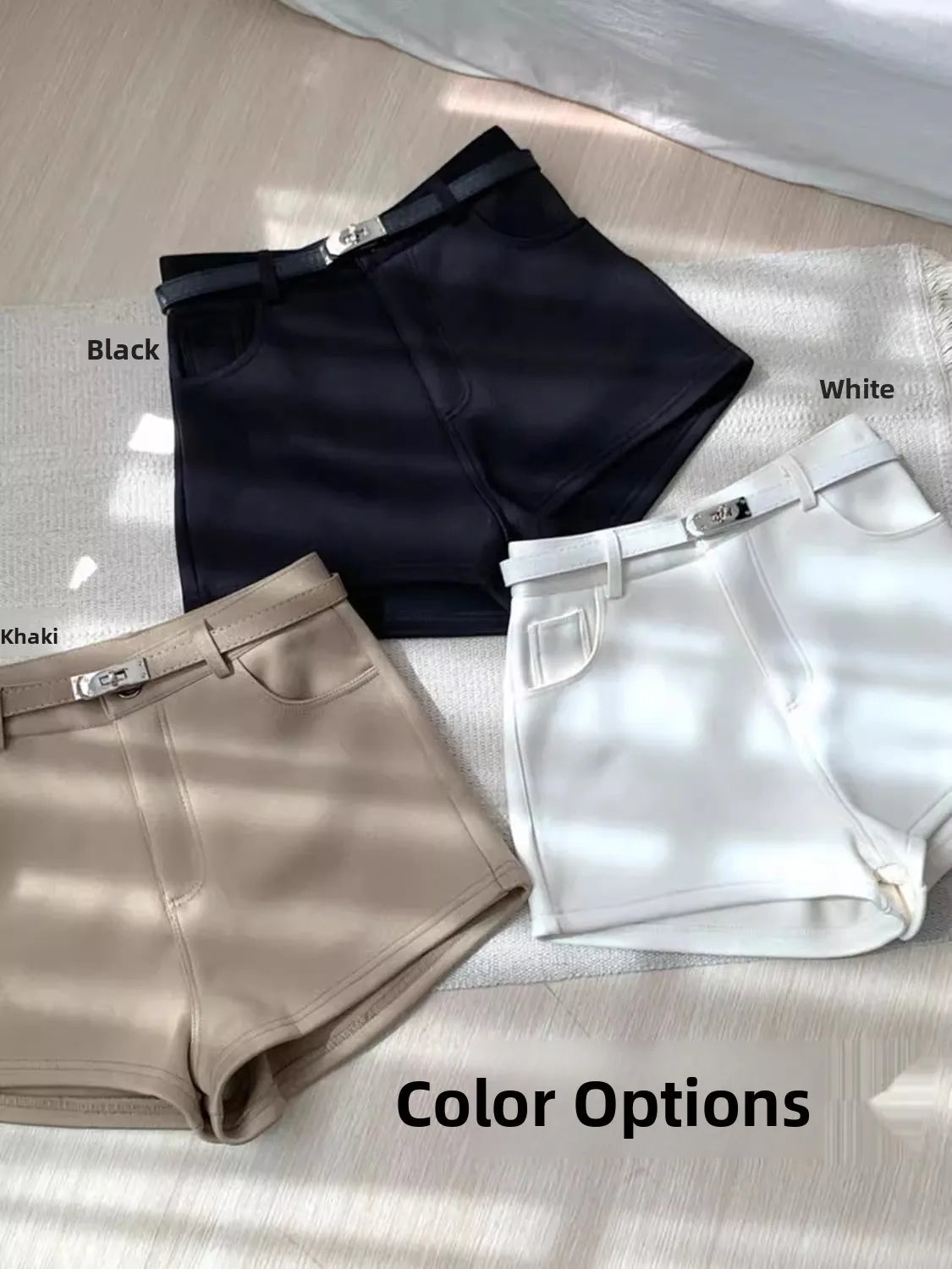 High Waist A-Line Wide Leg Pants Women's Casual Shorts Spring 2025 Korean Style Retro Elegant Outerwear Hot Pants