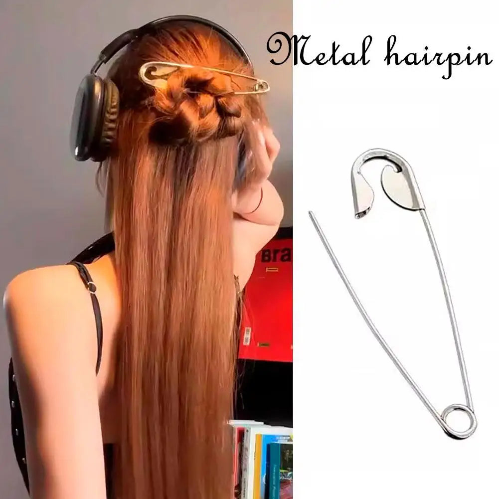 New Large Safety Pin Metal Hair Claws Barrettes For Women Girls Hair Accessories Hairclips Hairpins Headwear Gifts
