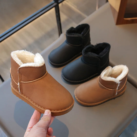 Kids Snow Thermal Boots for Boys Girls Thick Plush Children Ankle Boots Warm 2025 Autumn Winter Anti-skid Classic Fashion Boots