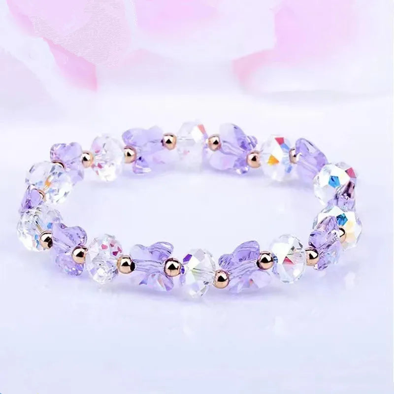 Butterfly Charm Crystal Stretch Beaded Bracelets Elastic Rope Women Temperament Bracelet & Bangles Charms Bohemian Jewelry