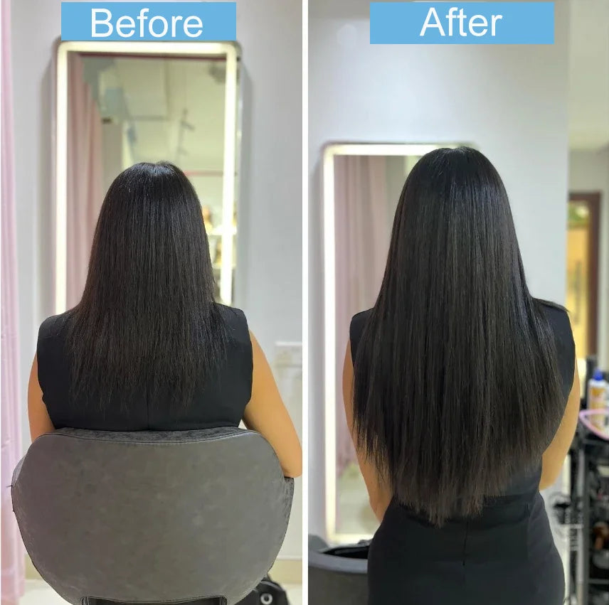 Extensions à Clips Cheveux Humains | Noir Naturel | 18 Clips | 8 Pièces | Volume Complet | Femme