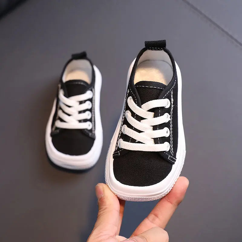 Kids Non-slip Comfort Sneakers, Toddlers Tennis Shoes, Children's Sport Canvas Shoes, Lace-up Girls Flat Boys Casual Shoes